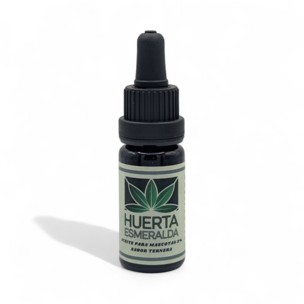 Aceite CBD 3% para mascotas con aroma de ternera - Huerta Esmeralda